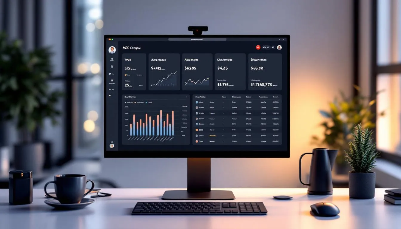 Tableau de bord représentant des éléments de gestion comptable avec des graphiques et des indicateurs financiers.